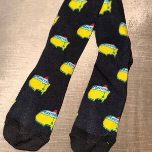 NEW- Masters Black Socks with Yellow Tournament Emblem